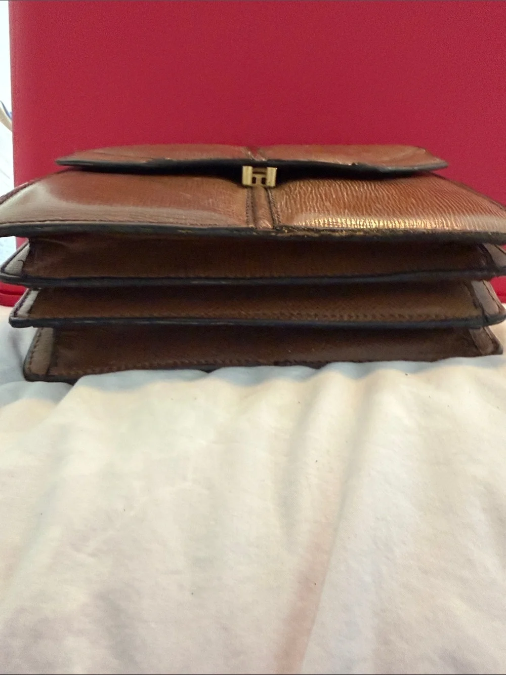 Classic leather vintage  Brown Structured Top-Handle Women's Bag